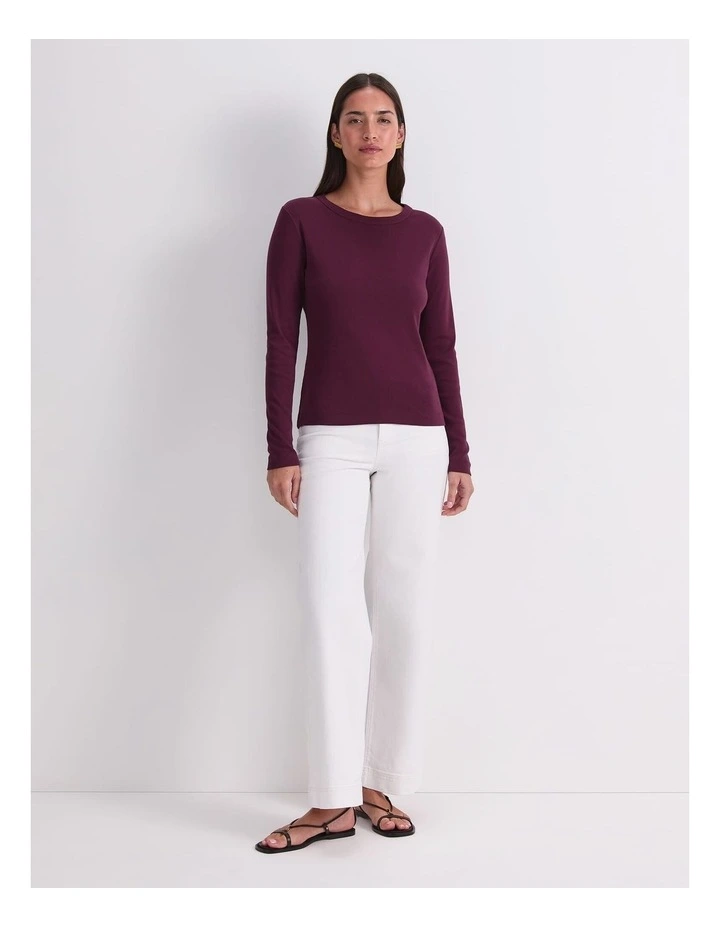 Heidi Long Sleeve Crew Neck Tee in Purple image 4