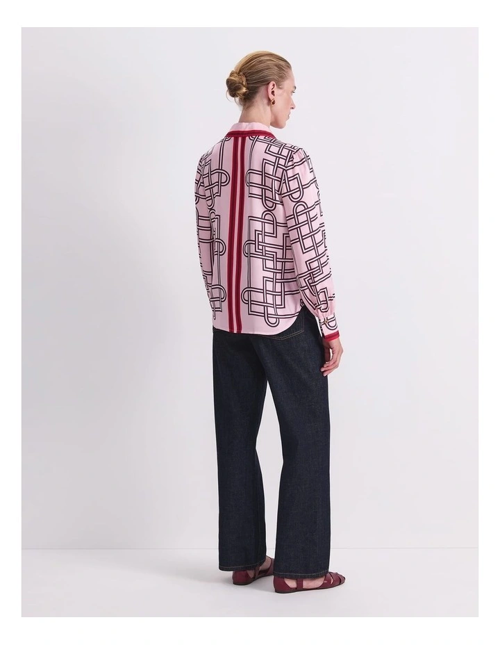 Rhodes Print Blouse in Pink image 2