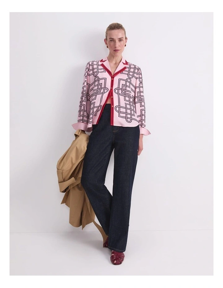 Rhodes Print Blouse in Pink image 3