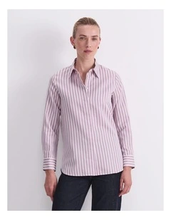 Hannah Stripe Cotton Silk Shirt