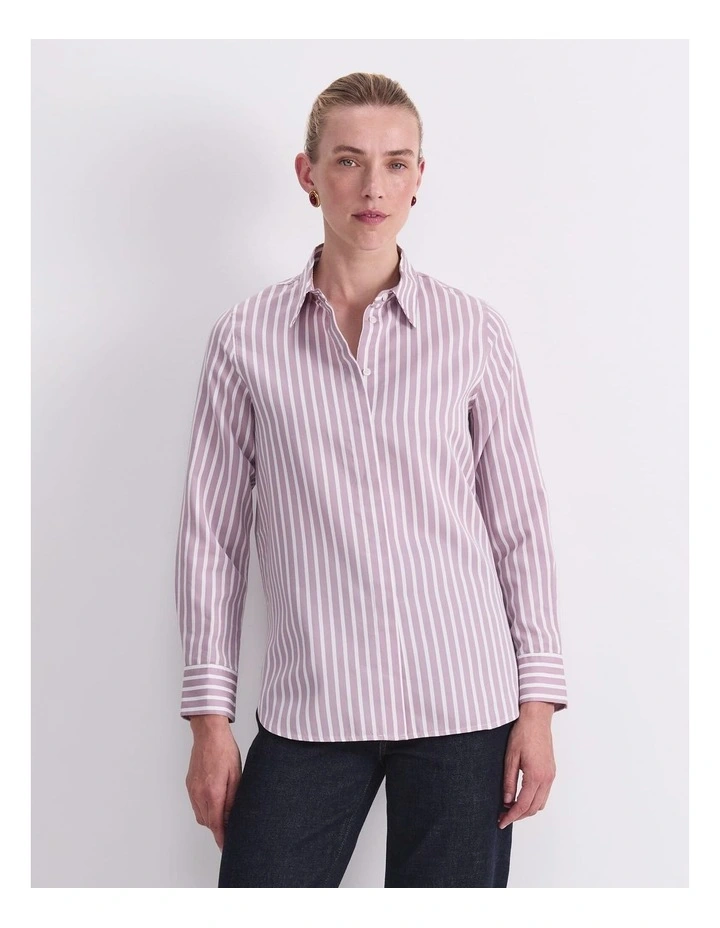 Hannah Stripe Cotton Silk Shirt image 1
