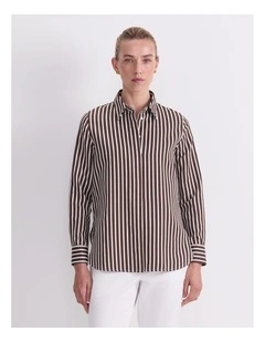 Hannah Stripe Cotton Silk Shirt