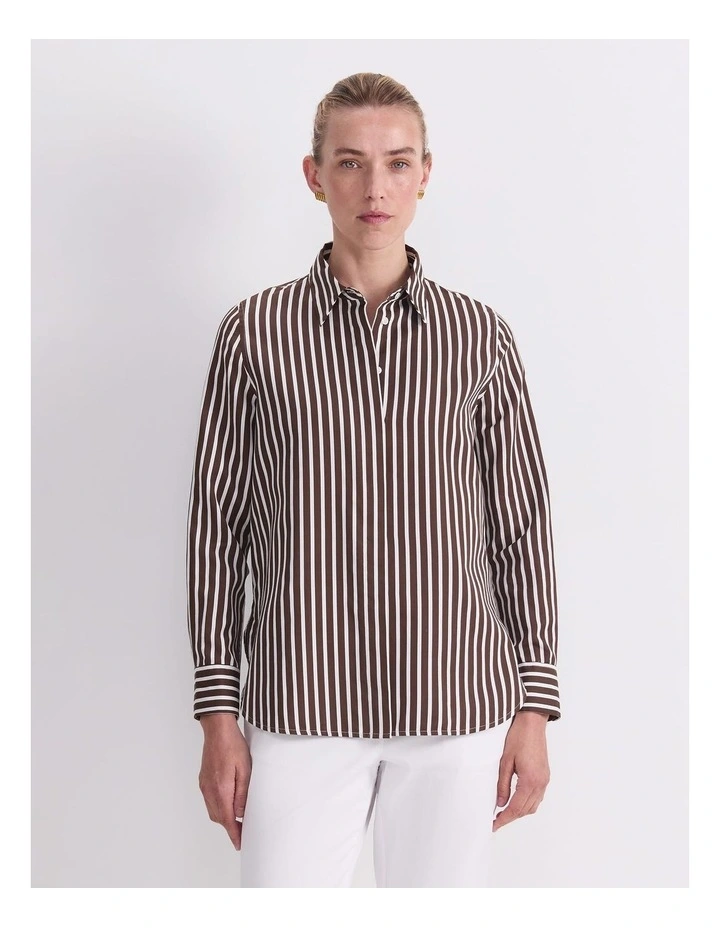 Hannah Stripe Cotton Silk Shirt image 1