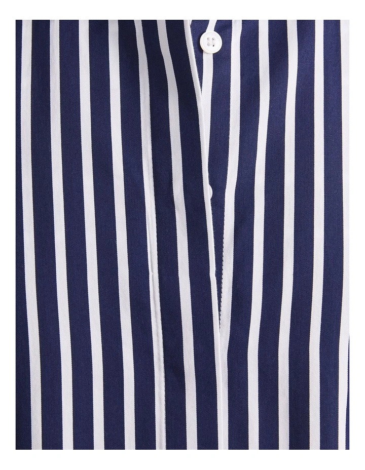 Hannah Stripe Cotton Silk Shirt in Blue image 7