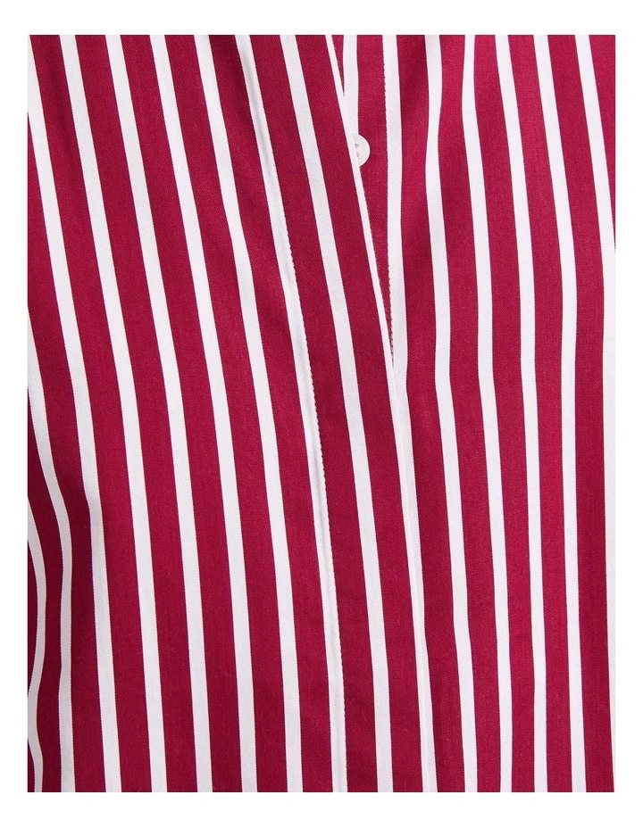 Hannah Stripe Cotton Silk Shirt in Red image 7