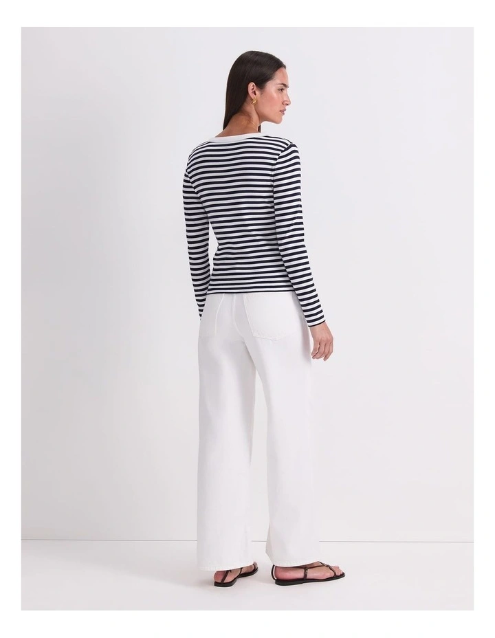 Heidi Long Sleeve Crew Neck Tee in Multi image 2