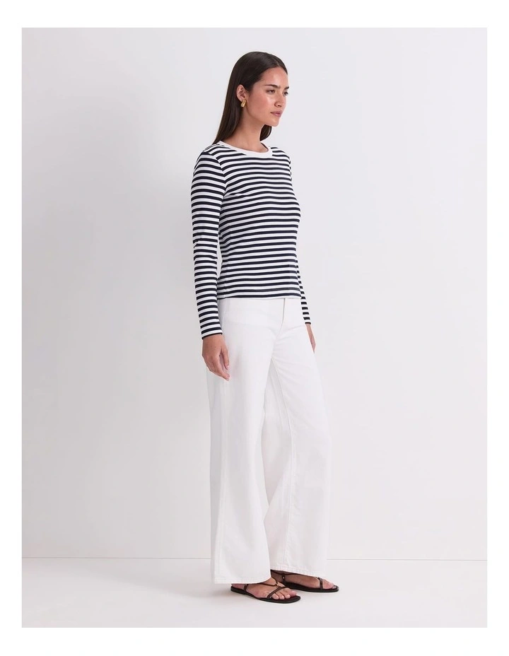 Heidi Long Sleeve Crew Neck Tee in Multi image 3