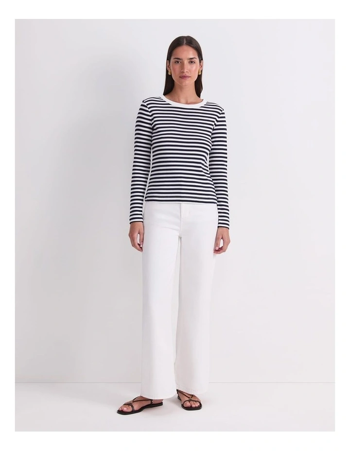 Heidi Long Sleeve Crew Neck Tee in Multi image 4