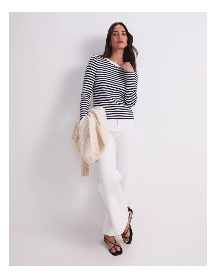 Heidi Long Sleeve Crew Neck Tee in Multi image 5