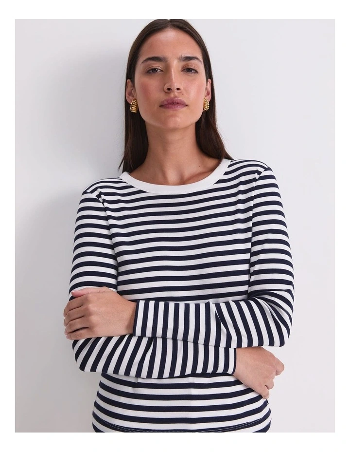 Heidi Long Sleeve Crew Neck Tee in Multi image 6