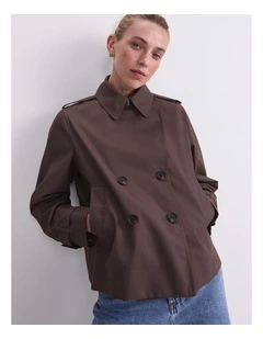 Audrey Crop Trench in Brown