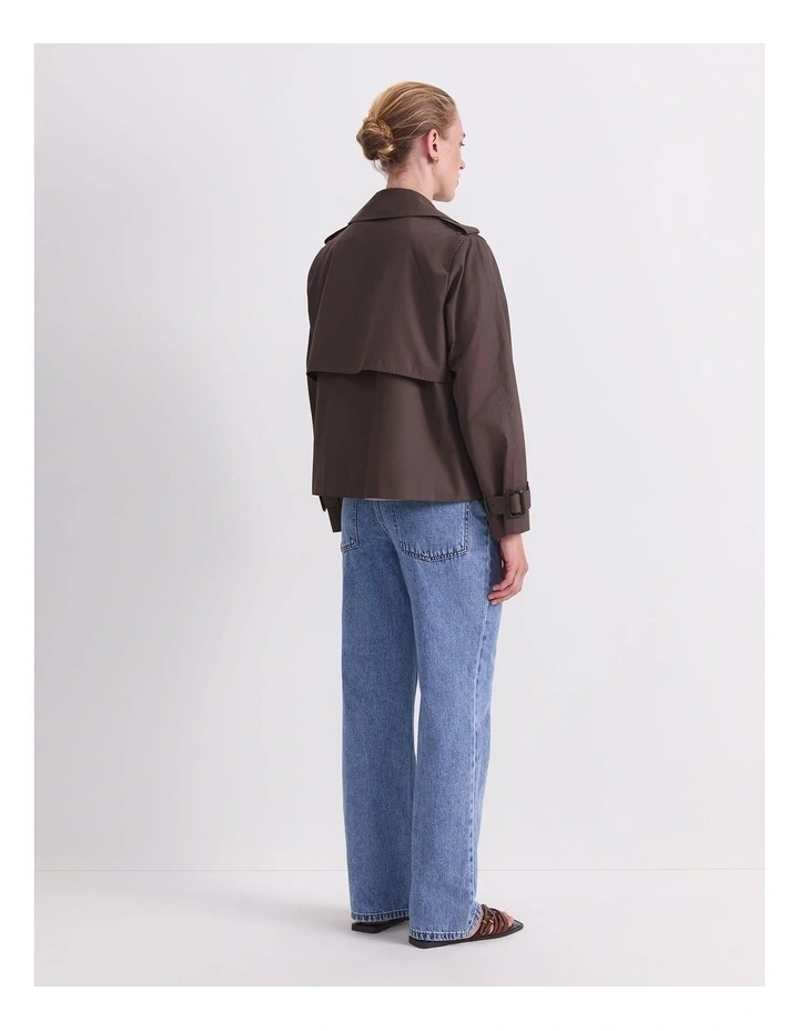 Audrey Crop Trench in Brown image 2