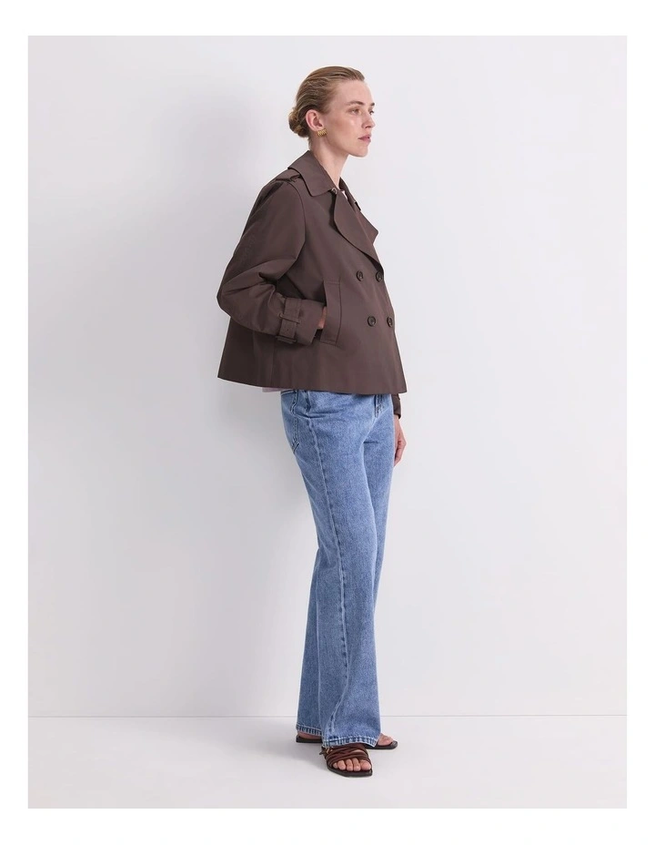 Audrey Crop Trench in Brown image 3