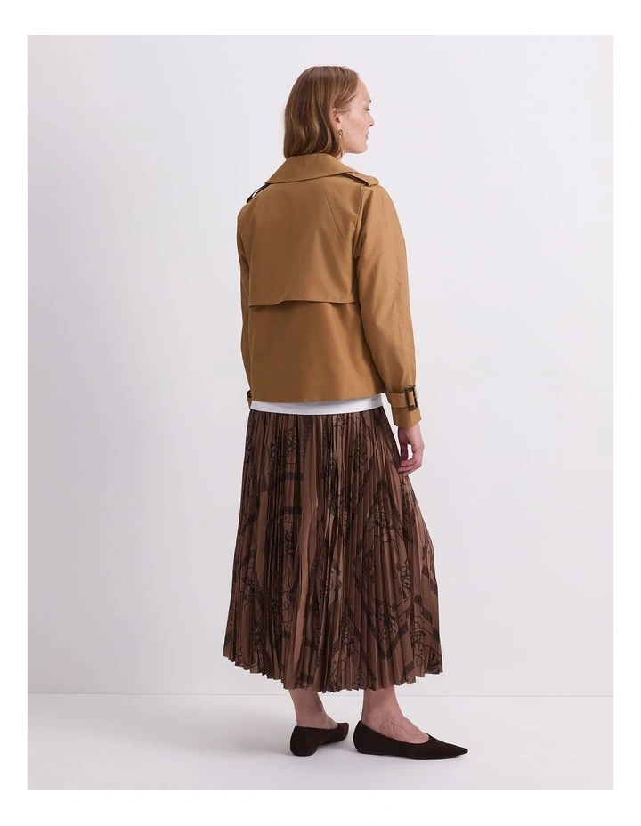 Audrey Crop Trench Coat in Brown image 2