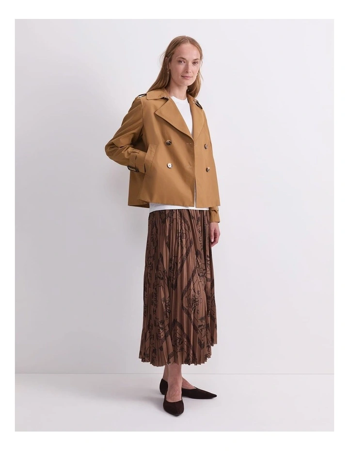 Audrey Crop Trench Coat in Brown image 3