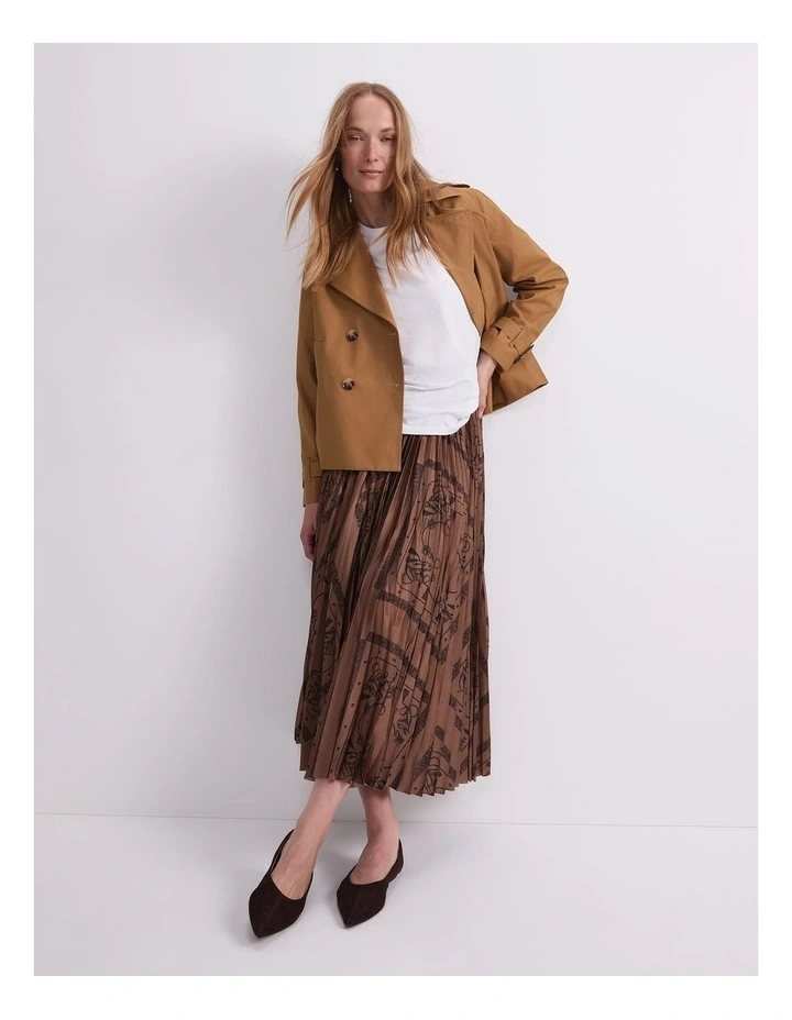 Audrey Crop Trench Coat in Brown image 5