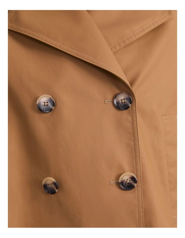 Audrey Crop Trench Coat in Brown image 7