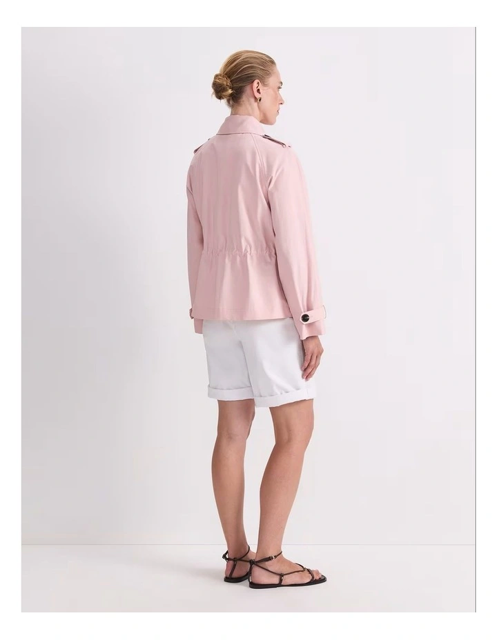 Audrey Drawcord Trench in Pink image 2