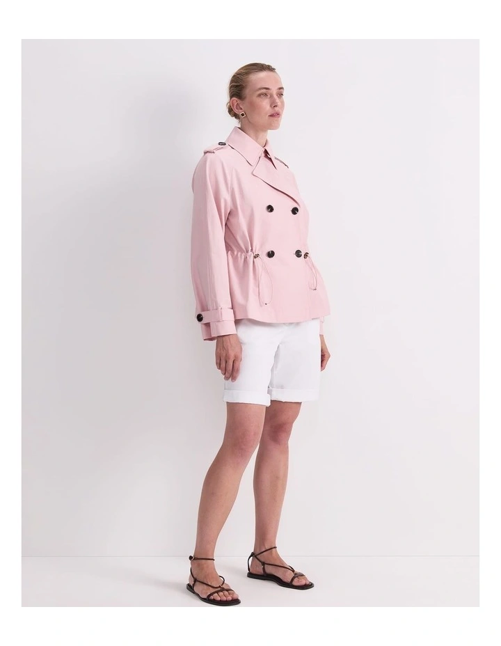 Audrey Drawcord Trench in Pink image 3