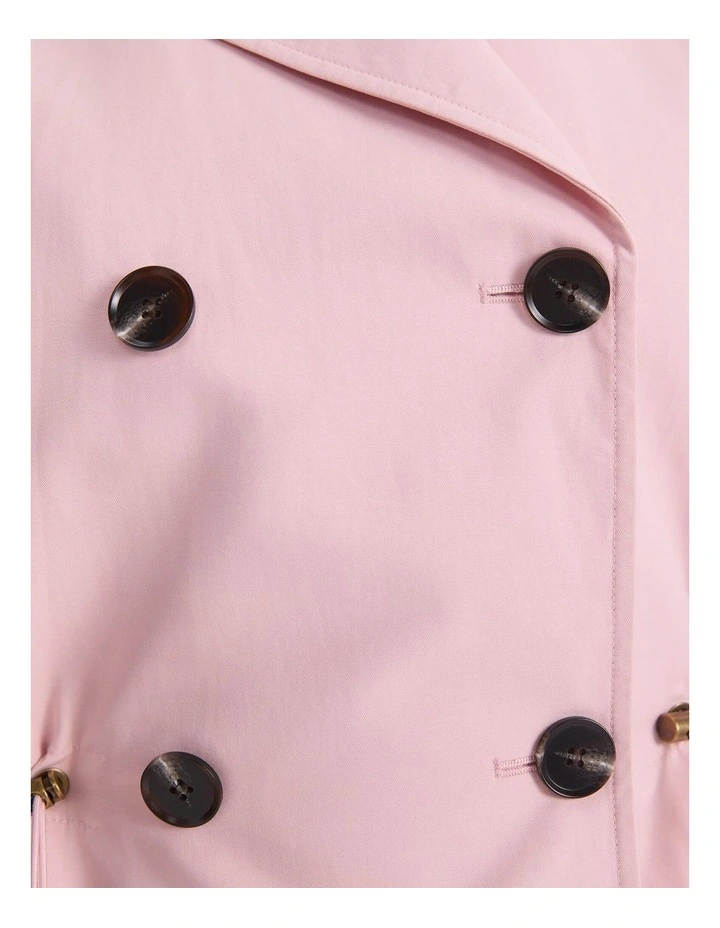 Audrey Drawcord Trench in Pink image 6