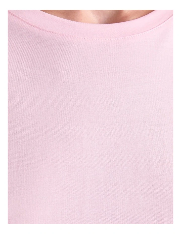 Mercerised Cotton Half Sleeve Tee in Pink image 7