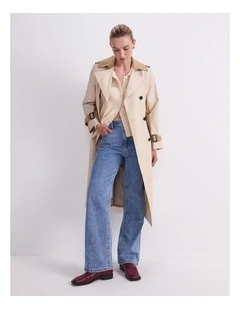 Audrey Splice Trench in Beige