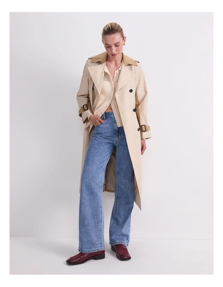 Audrey Splice Trench in Beige image 1