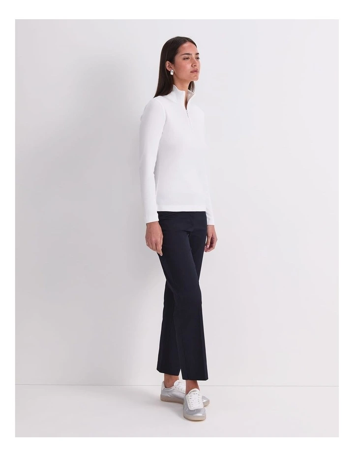Lucy Zip Funnel Neck Top in White image 3