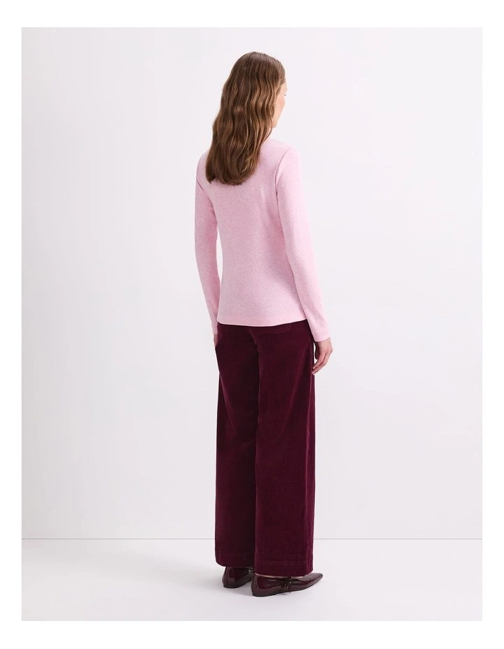 Lucy Zip Funnel Neck Top in Pink image 2