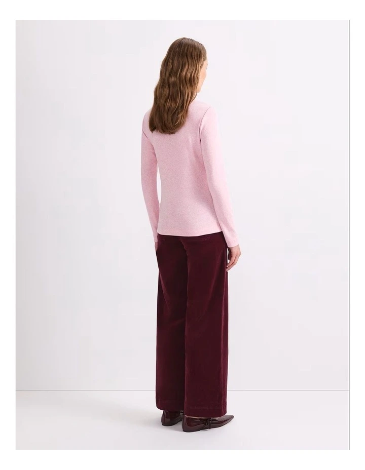 Lucy Zip Funnel Neck Top in Pink image 2