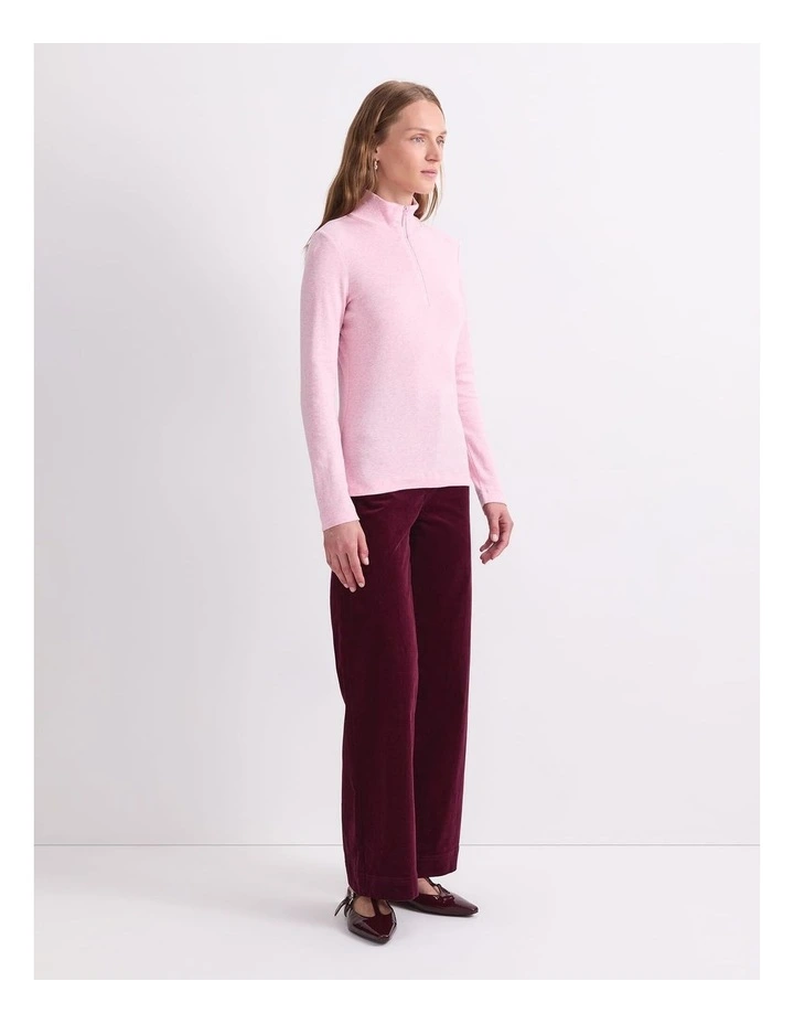 Lucy Zip Funnel Neck Top in Pink image 3