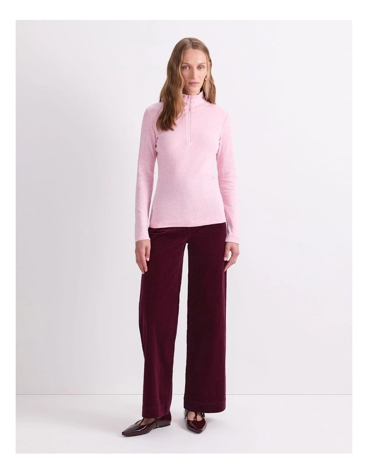 Lucy Zip Funnel Neck Top in Pink image 4