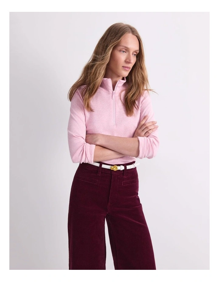 Lucy Zip Funnel Neck Top in Pink image 5