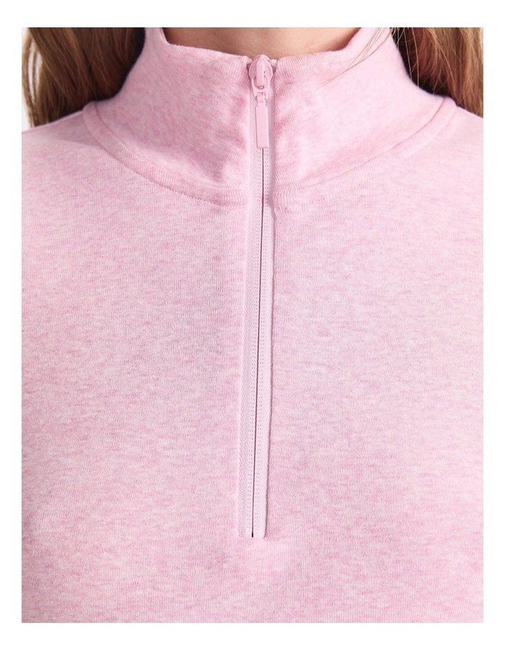 Lucy Zip Funnel Neck Top in Pink image 6