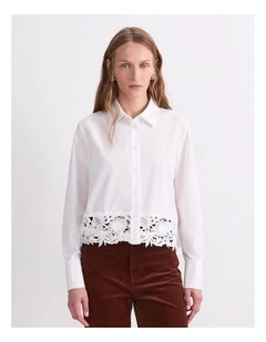 Gracie Lace Shirt in White