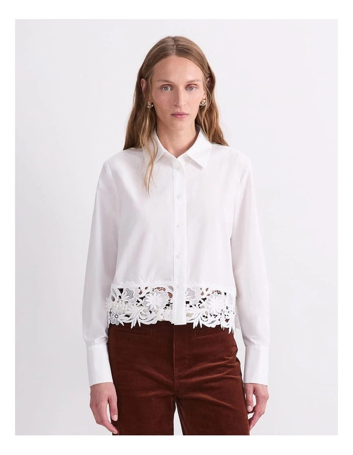 Gracie Lace Shirt in White image 1
