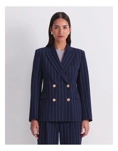 Mya Pinstripe Blazer in Blue