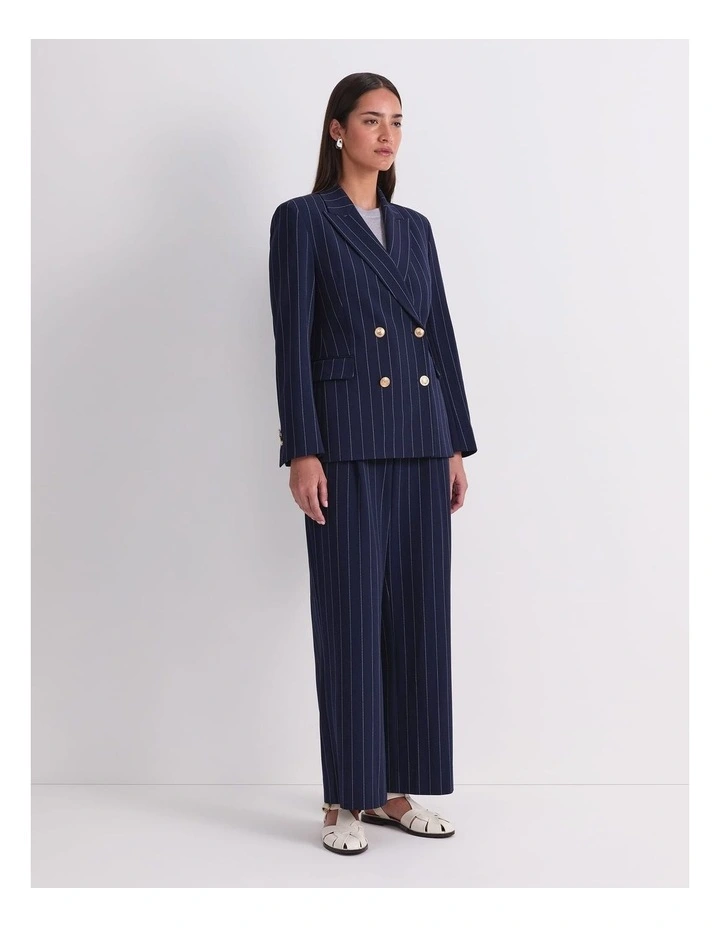 Mya Pinstripe Blazer in Blue image 4