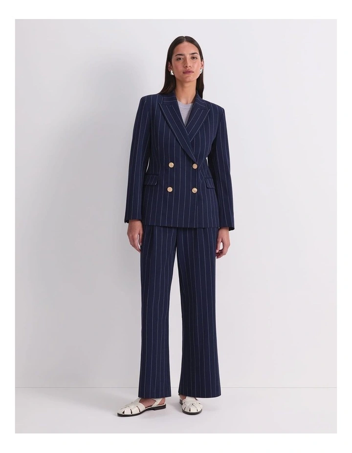Mya Pinstripe Blazer in Blue image 5
