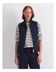 Vera Quilted Vest in Blue