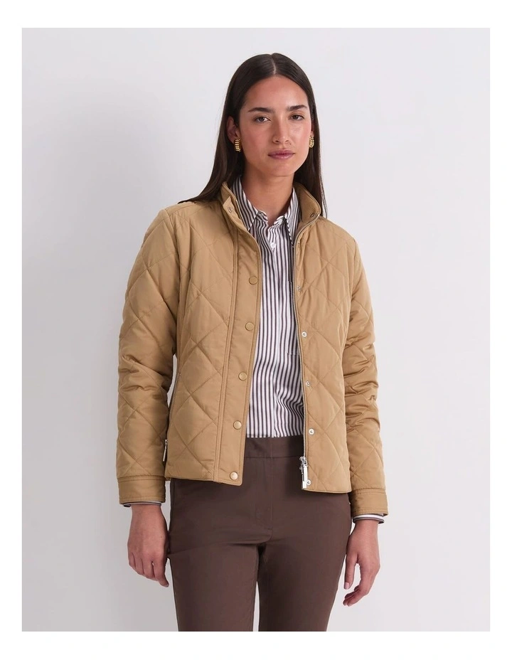 Vera Quilted Jacket in Brown image 1
