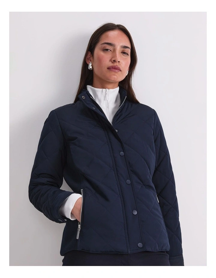 Vera Quilted Jacket in Blue image 6
