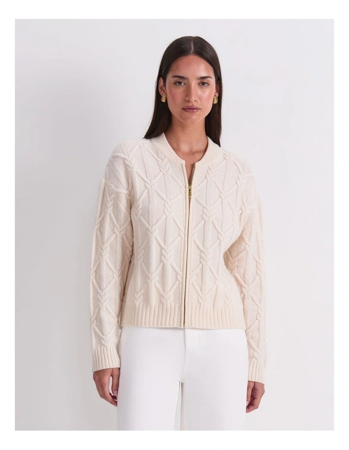 Sunshine Cable Bomber in Cream image 2