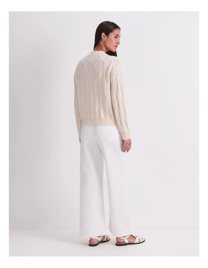 Sunshine Cable Bomber in Cream image 3