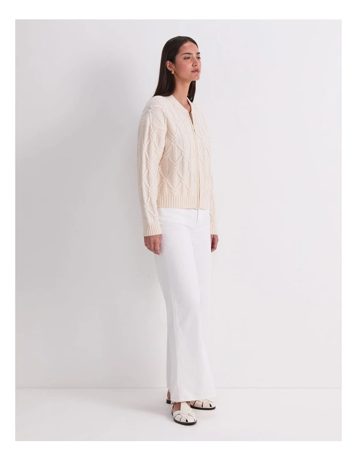Sunshine Cable Bomber in Cream image 4