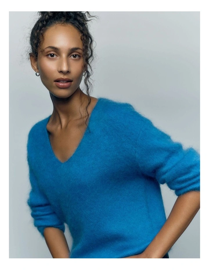 Tatiana Mohair Sweater in Blue image 3