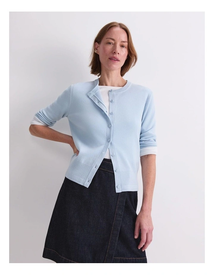 Francis Merino Cardigan in Blue image 5