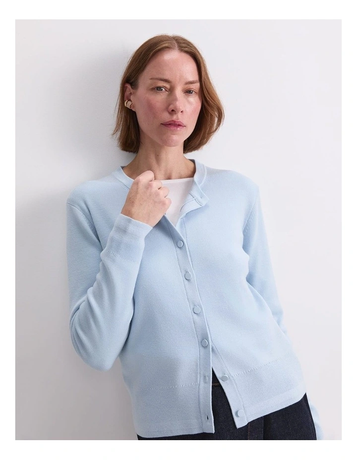 Francis Merino Cardigan in Blue image 6