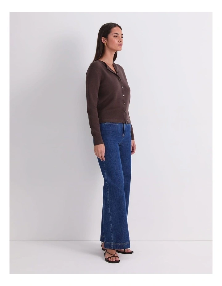 Francis Merino Cardigan in Brown image 2