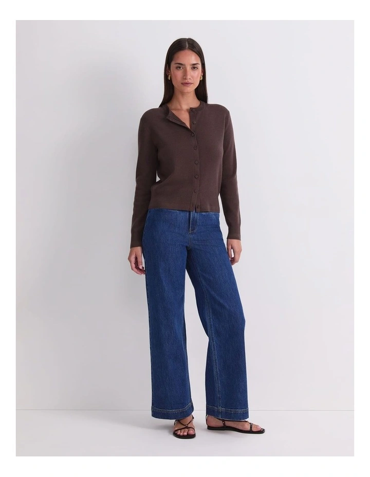 Francis Merino Cardigan in Brown image 4